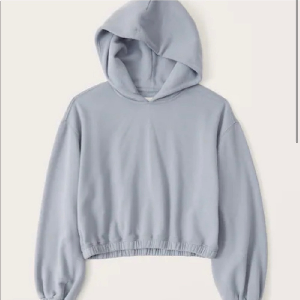 Abercrombie & Fitch Cropped Cinched Waist Blue Hoodie - Size Small